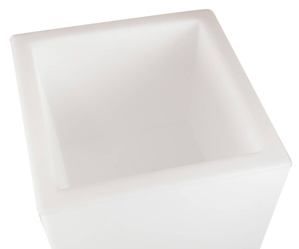 Vaso Illuminabile Quadrato 33x33xH70cm E27 Colore Bianco
