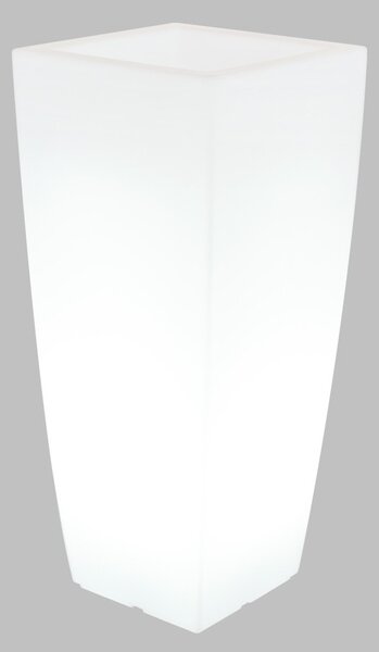Vaso Illuminabile Quadrato 40x40xH90cm E27 Colore Bianco