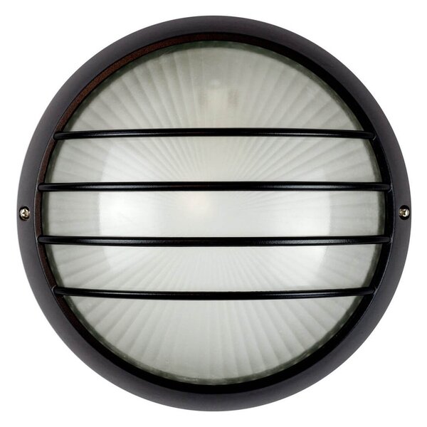 Plafoniera da Esterno E27 Nera IP54 Ø258mm Colore Nero