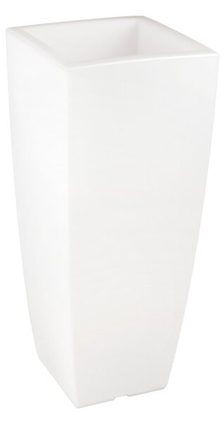 Vaso Illuminabile Quadrato 40x40xH90cm E27 Colore Bianco
