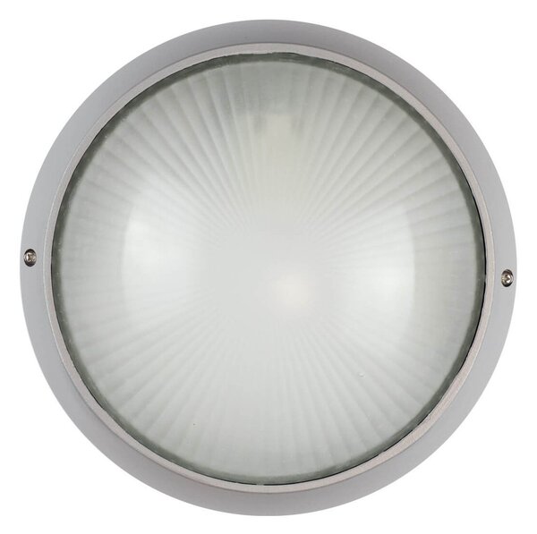 Plafoniera da Esterno E27 Grigia IP54 Ø258mm Colore Grigio