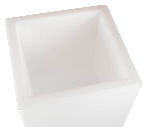 Vaso Illuminabile Quadrato 40x40xH90cm E27 Colore Bianco