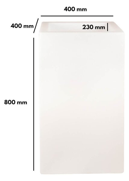 Vaso Illuminabile 40x40xH80cm E27 Colore Bianco