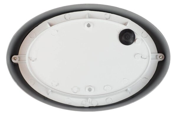 Plafoniera E27 IP54 Grigia 214x142mm con Griglia Colore Grigio