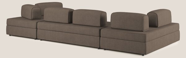 Liberty divano panoramico con pouf estraibile e schienali movibili in