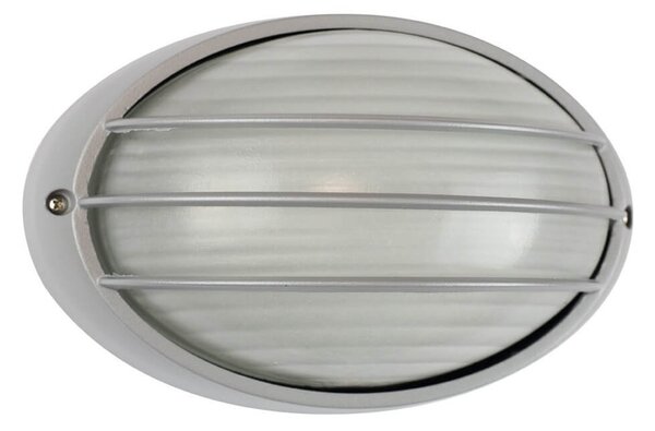 Plafoniera E27 IP54 Grigia 214x142mm con Griglia Colore Grigio