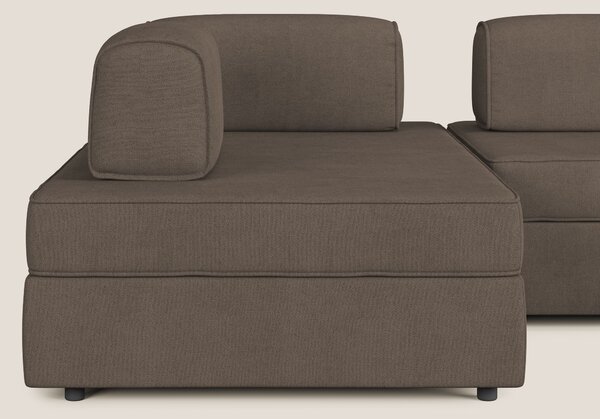 Liberty divano panoramico con pouf estraibile e schienali movibili in