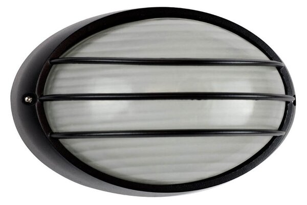 Plafoniera E27 IP54 Nera 214x142mm con Griglia Colore Nero