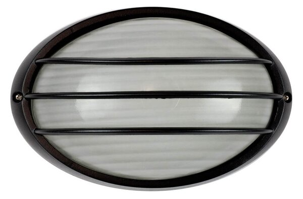 Plafoniera E27 IP54 Nera 214x142mm con Griglia Colore Nero