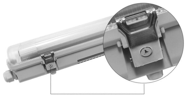 Plafoniera IP66 per 2 tubi LED 120cm - (Unilaterale) - Serie Professional