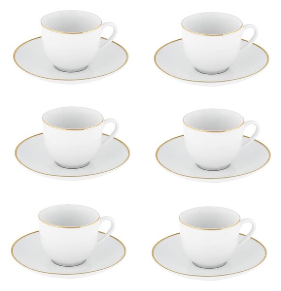 Set di 6 tazzine da caffè in porcellana bianco 100 ml Gold Chic - Villa Altachiara