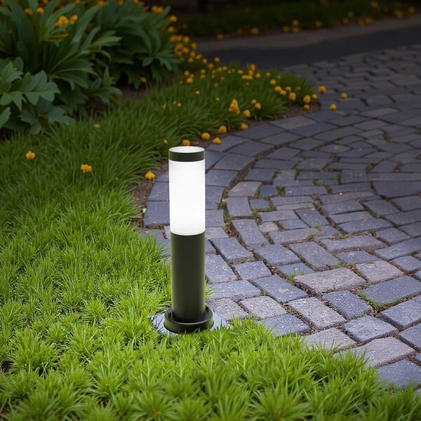 Paletto da Giardino 40cm Acciaio Inox NERO IK06 IP54 base E27
