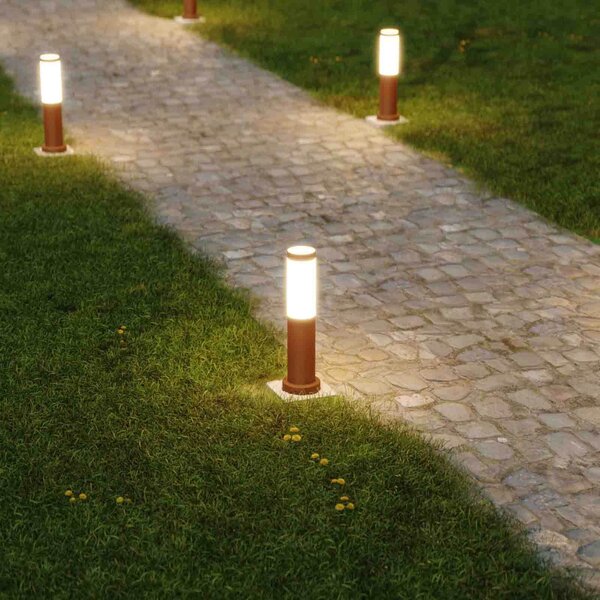 Paletto da Giardino 40cm acciaio inox CORTEN IK06 IP54 base E27