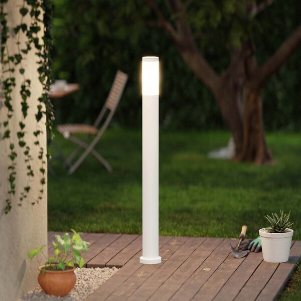 Paletto da Giardino 100cm acciaio inox BIANCO IK06 IP54 base E27