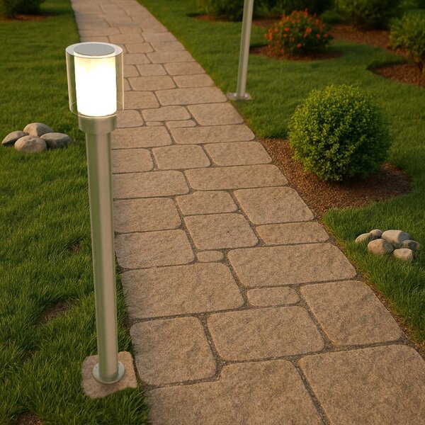 Paletto da Giardino 100cm acciaio INOX IK06 IP54 - base E27