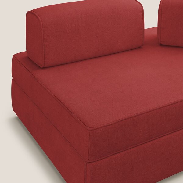 Liberty divano con pouf estraibile e schienali movibili in tessuto mor