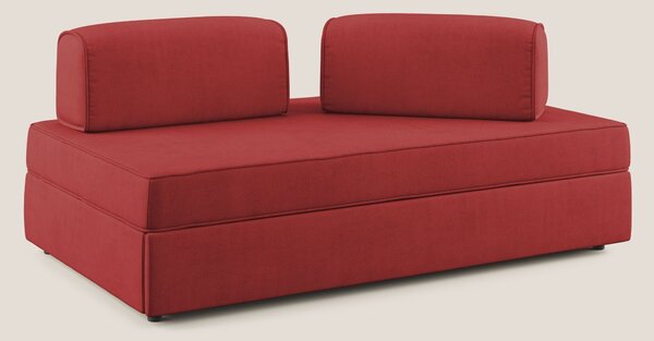 Liberty divano con pouf estraibile e schienali movibili in tessuto mor