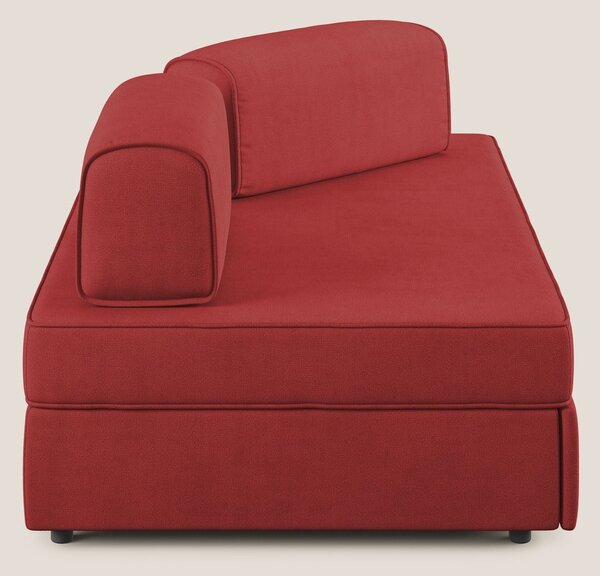Liberty divano con pouf estraibile e schienali movibili in tessuto mor