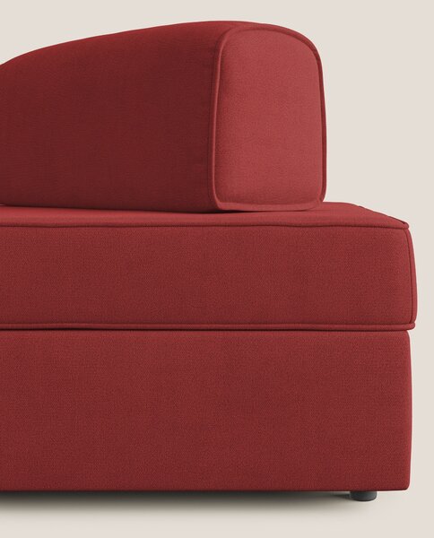 Liberty divano con pouf estraibile e schienali movibili in tessuto mor