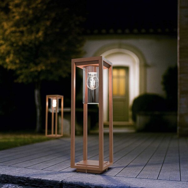 Paletto Lanterna CORTEN 50cm E27 - SERIE VIMO -