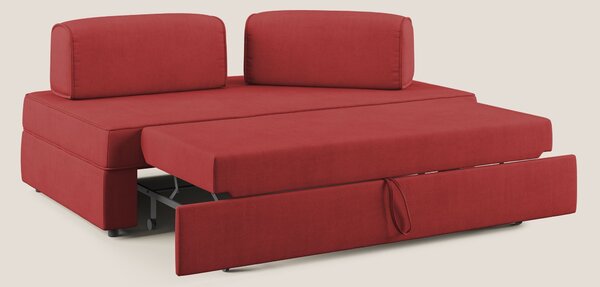 Liberty divano con pouf estraibile e schienali movibili in tessuto mor