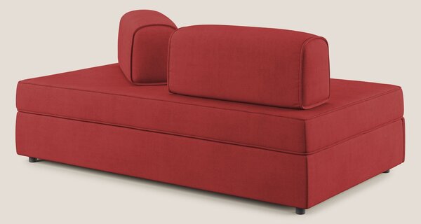 Liberty divano con pouf estraibile e schienali movibili in tessuto mor