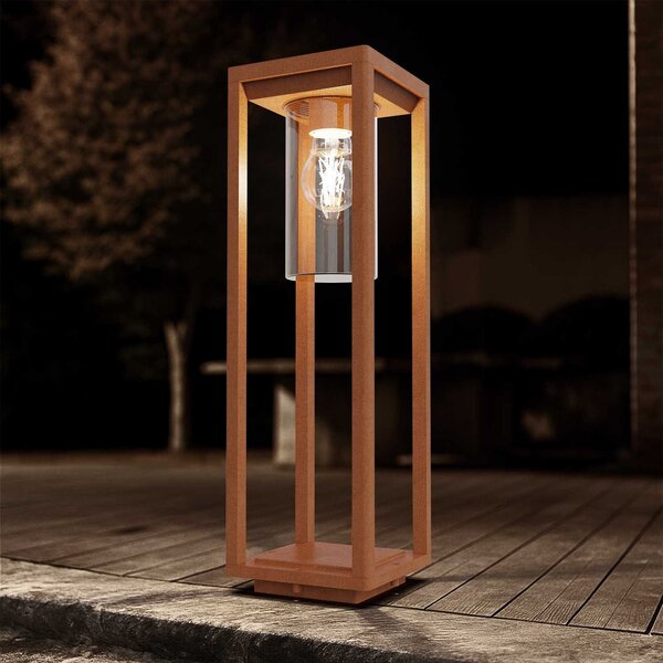 Paletto Lanterna CORTEN 50cm E27 - SERIE VIMO -