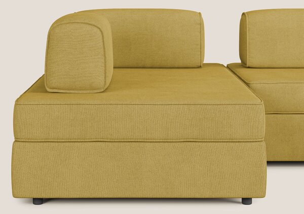 Liberty divano panoramico con pouf estraibile e schienali movibili in