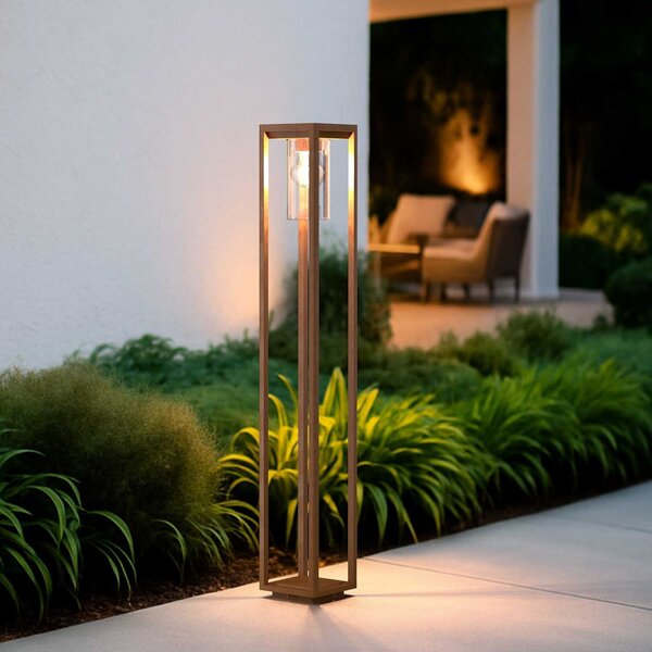 Paletto Lanterna CORTEN 100cm E27 - SERIE VIMO -