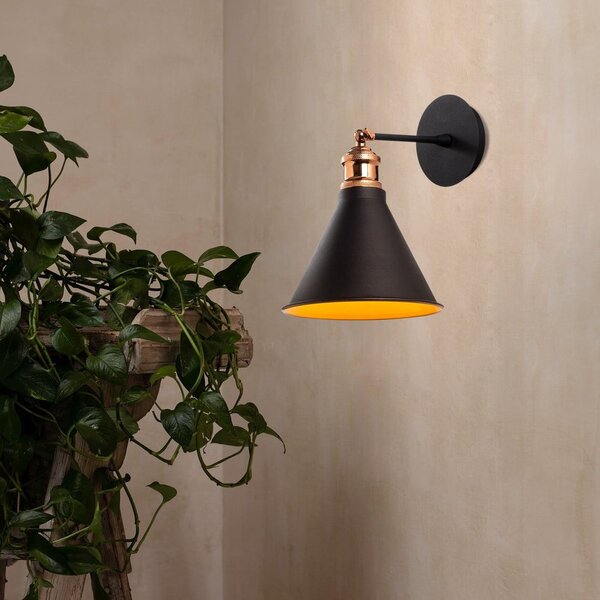 Lampada da parete nera/dorata ø 20 cm Tramino – Opviq lights