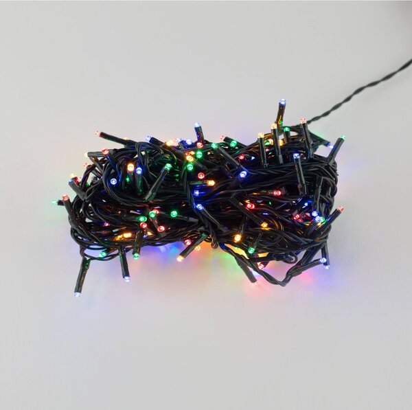 Catenaria Natalizia LED 8 GIOCHI DI LUCE 8m Cavo VERDE IP44 MULTICOLOR Colore Multicolor
