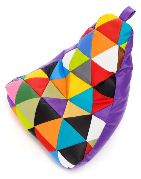 Pouf poltrona sacco seduta keiko s patchwork ecopelle