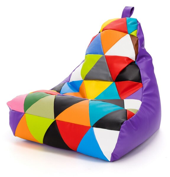 Pouf poltrona sacco seduta keiko s patchwork ecopelle