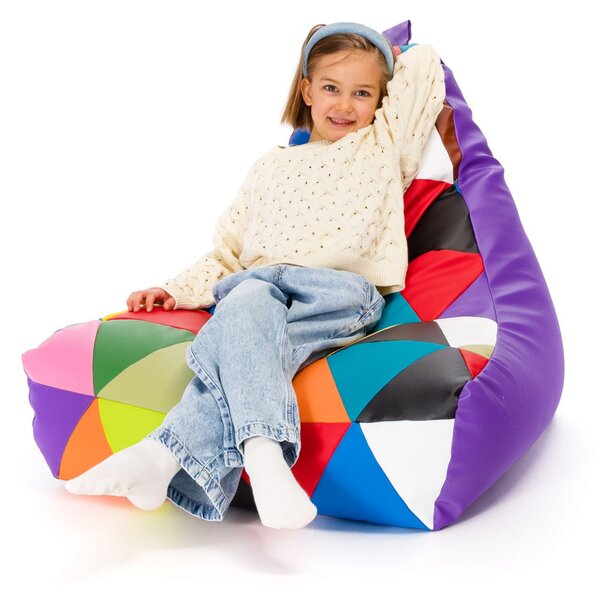 Pouf poltrona sacco seduta keiko s patchwork ecopelle