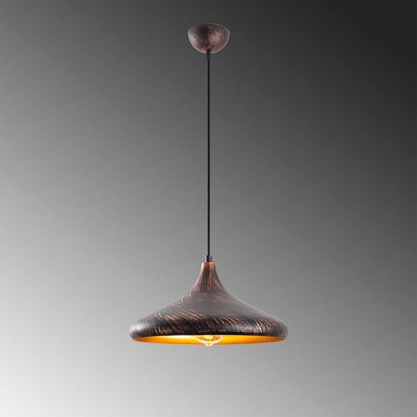 Lampadario nero/color rame con paralume in metallo ø 34 cm Barek – Opviq lights