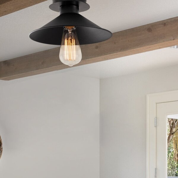 Plafoniera nera con paralume in metallo ø 24 cm Berceste – Opviq lights