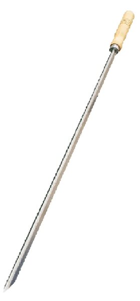 Spiedo da Barbecue 65 cm con Manico in Legno in Acciaio Inox 316