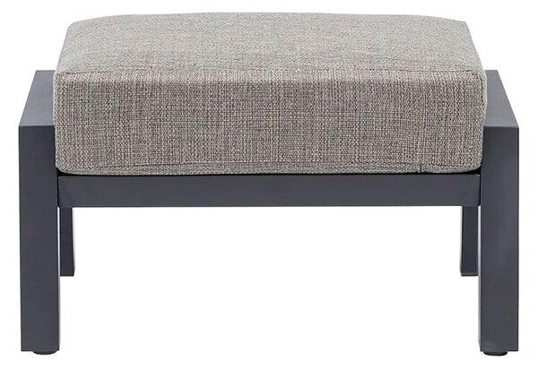 Pouf da Giardino Kea 77x63x34 cm in Alluminio e Tessuto Olefin Grigio