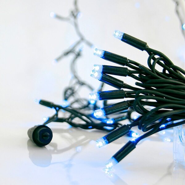 Catenaria Natalizia LED 11.6M IP65 Cavo VERDE Luce BLU Colore Blu 11000 °K