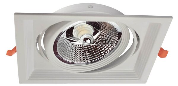 Faro da Incasso Orientabile Bianco - 1 lampada AR111 Foro 165x165mm
