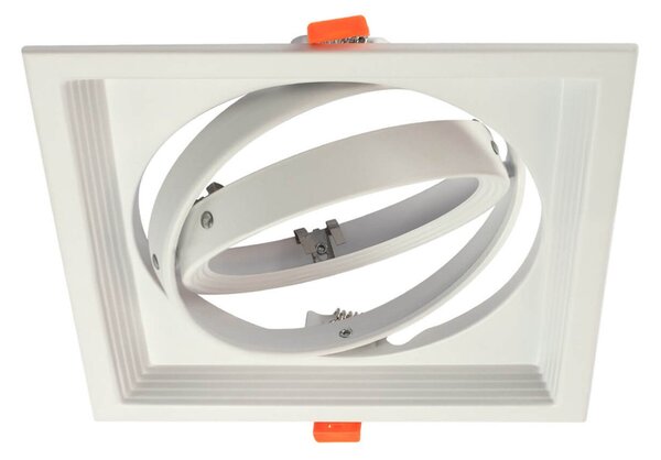 Faro da Incasso Orientabile Bianco - 1 lampada AR111 Foro 165x165mm