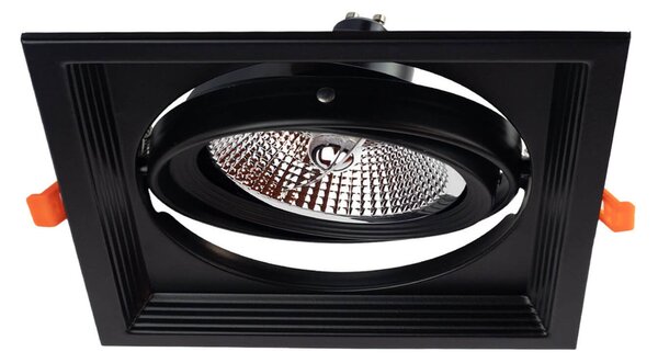 Faro da Incasso Orientabile Nero - 1 lampada AR111 Foro 165x165mm