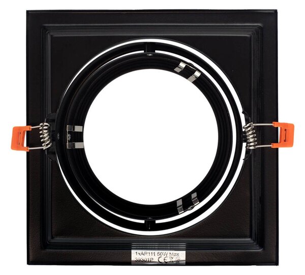 Faro da Incasso Orientabile Nero - 1 lampada AR111 Foro 165x165mm