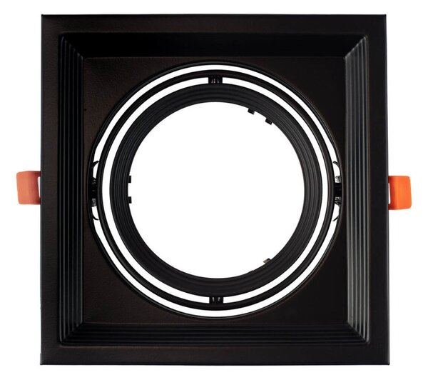 Faro da Incasso Orientabile Nero - 1 lampada AR111 Foro 165x165mm
