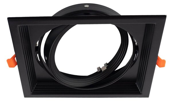 Faro da Incasso Orientabile Nero - 1 lampada AR111 Foro 165x165mm