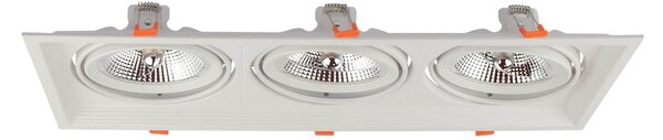 Faro da Incasso Orientabile Bianco - 3 lampade AR111 Foro 460x160mm