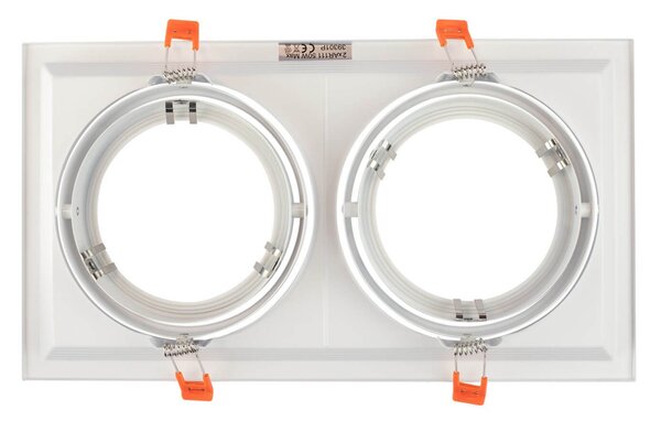 Faro da Incasso Orientabile Bianco - 2 lampade AR111 Foro 315x163mm