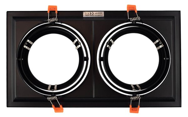 Faro da Incasso Orientabile Nero - 2 lampade AR111 Foro 315x163mm
