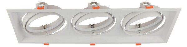 Faro da Incasso Orientabile Bianco - 3 lampade AR111 Foro 460x160mm