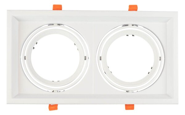 Faro da Incasso Orientabile Bianco - 2 lampade AR111 Foro 315x163mm